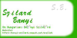 szilard banyi business card